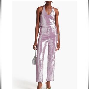 ✨ ROTATE Birger Christensen Lavender Sequin Halter Top & Pants Set | NWT ✨